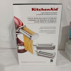 NEW IN BOX KitchenAid Stand Mixer Attachment 3-Piece Pasta Roller Cutter Set